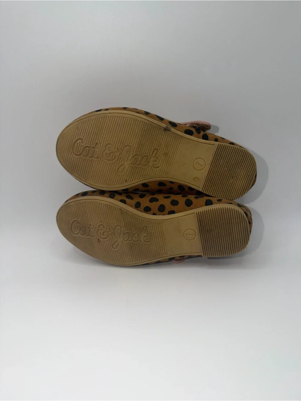 Cat & Jack Brown Leopard Print Mary Jane Shoes with Pink Trim